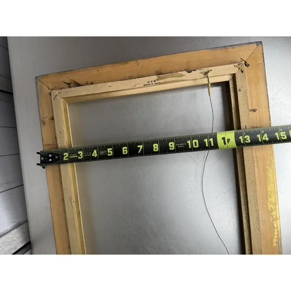 Vintage Gold Solid Wood Picture Frame Made In Mexico Victorian 17inx14.5in